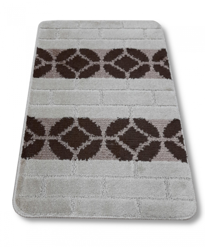 Barna mintás <br/>1 részes fürdőszoba szőnyeg